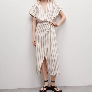 Zara satin stripe dress